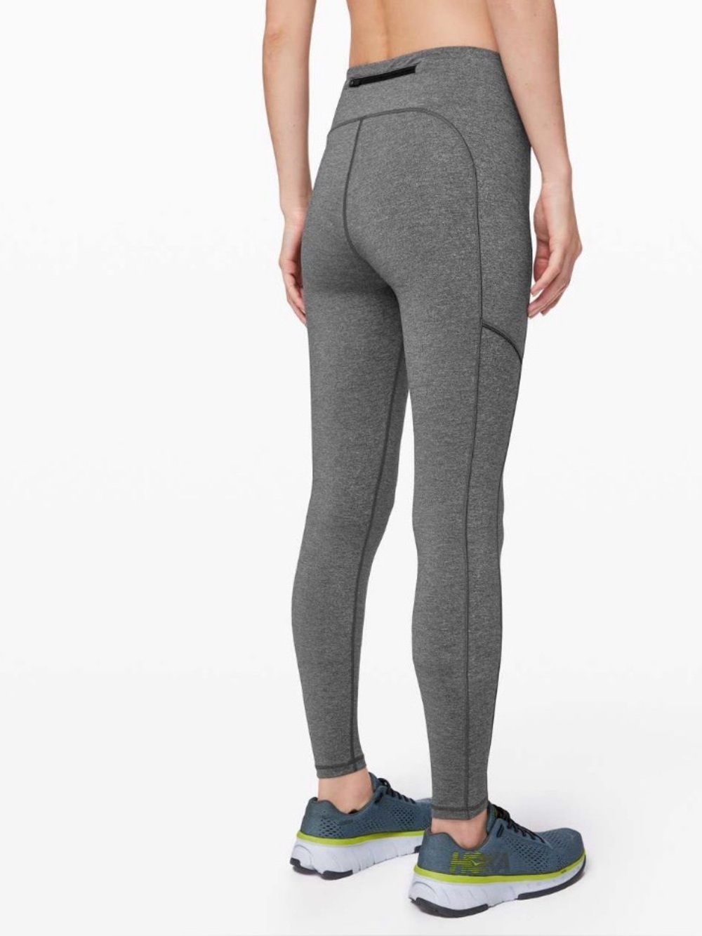 Lululemon Speed Up Tight 31" Heathered Black Side Pockets size 8